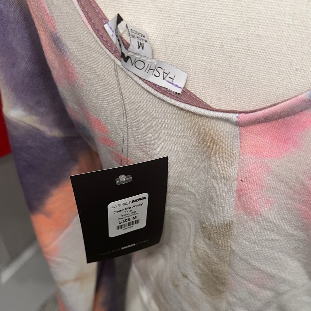 Fashion Nova Multicolor Tie-Dye Crop Top - Picture 7 of 8